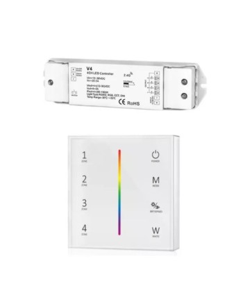 Kit Variateur Tactile RGB Sans Fil 4 Zones et Dimmer RF de votre