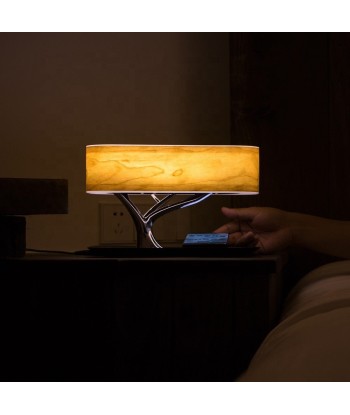 Lampe de Chevet LED Design avec Enceinte & Chargeur Sans fil - Dimmable Tactile les muscles