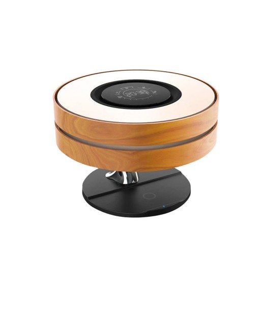 Lampe de Chevet Ronde "Horizon" avec Enceinte & Chargeur Sans fil - Dimmable Tactile 50% de réduction en Octobre 2024