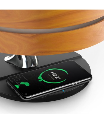 Lampe de Chevet Ronde "Horizon" avec Enceinte & Chargeur Sans fil - Dimmable Tactile 50% de réduction en Octobre 2024