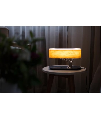 Lampe de Chevet LED Design avec Enceinte & Chargeur Sans fil - Dimmable Tactile les muscles