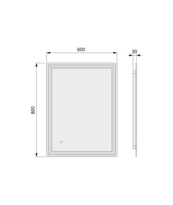 Miroir de salle de bain Hercule avec éclairage LED frontal et décoratif 60x80cm Livraison rapide