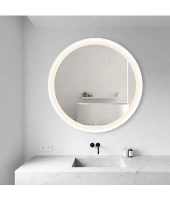 Miroir LED Rond 32W 58cm + Interrupteur Tactile BLANC pour Salle de Bain pas cher 