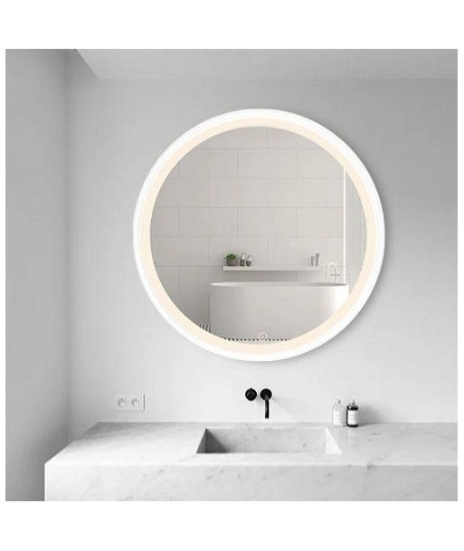 Miroir LED Rond 32W 58cm + Interrupteur Tactile BLANC pour Salle de Bain pas cher 