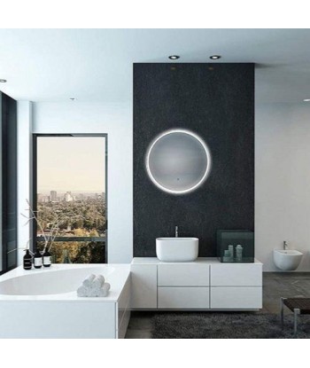 Miroir LED Rond 32W 58cm + Interrupteur Tactile BLANC pour Salle de Bain pas cher 