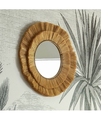 Miroir Rond en Raphia 57 cm rembourrage situé sous