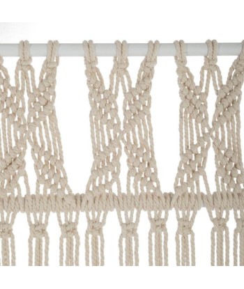 Paravent Bois Blanc et Macramé 170 cm les muscles