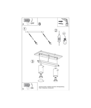 Plafonnier 2 Spots Orientables Bois pour Ampoule GU10 Jusqu'à 80% De Réduction