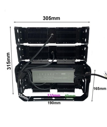 Projecteur LED Puissant Industriel 200W IP65 Noir sélection de produits