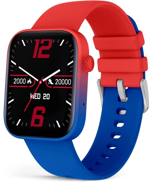 Montre Connectée Bluetooth Ecran 1,8" Fréquence Cardiaque/120 Modes Sport/Étanche IP67 ROUGE prix pour 