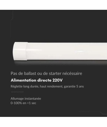 Réglette LED 150cm 38W Haut Rendement 155lm/W Garantie 5 ans le des métaux précieux