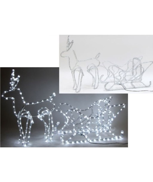 Silhouette Néon LED lumineuse renne et son traineau IP44 336LED 50-70% off 