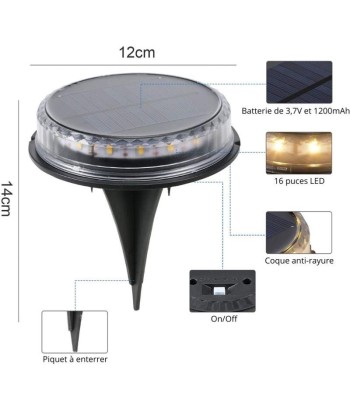 Spot à piquer LED Solaire pour Jardin 5.5V 1W IP66 (Lot de 4) sur le site 