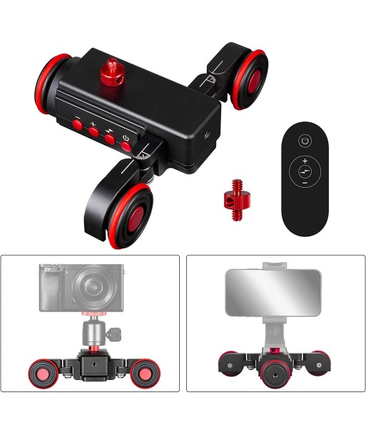 Car Motorisé 3 Roues Sans Fil avec Télécommande pour Appareils Photo Caméra GoPro Smartphone ouvre sa boutique