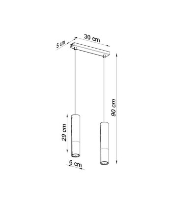 Suspension 2 Lampes Noire Or pour Ampoule GU10 soldes