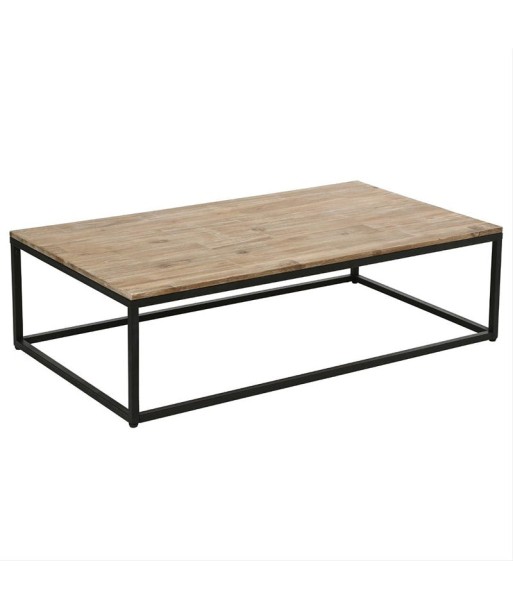 Table Basse Rectangle en Acacia et Métal 115x65x33 cm destockage