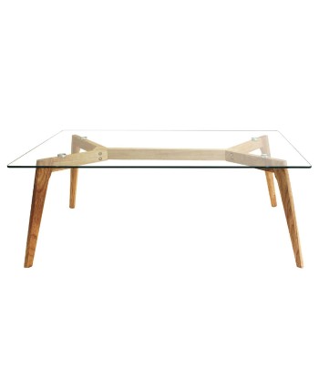 Table Basse Rectangulaire Verre et Bois 110x60cm en ligne des produits 