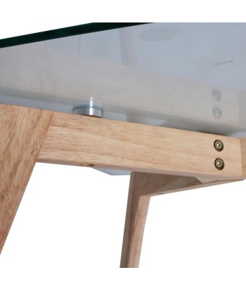 Table Basse Rectangulaire Verre et Bois 110x60cm en ligne des produits 