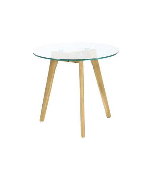 Table Basse Ronde en Verre et Bois Trépied 50cm vous aussi creer 