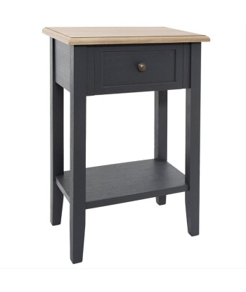 Table de Chevet avec Rangement 1 Tiroir 45x30x68 cm - Noir vous aussi creer 