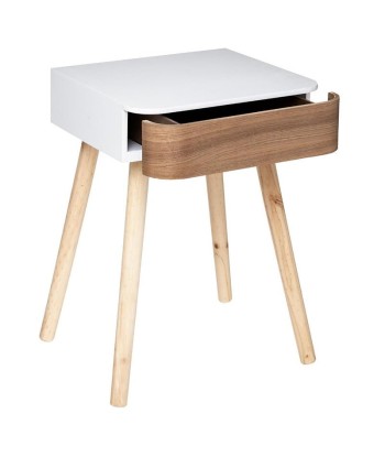 Table de Chevet Blanc Bois Carrée H51cm Les magasins à Paris et en Île-de-France