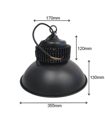 Cloche LED Industrielle 50W 120° NOIR france