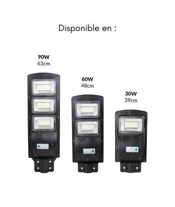 Luminaire LED Urbain Solaire 30W IP65 (Barre métallique incluse) commande en ligne