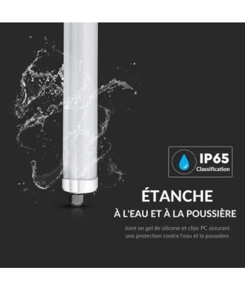 Réglette LED étanche 120cm 36W IP65 120lm/W Interconnectable Pour