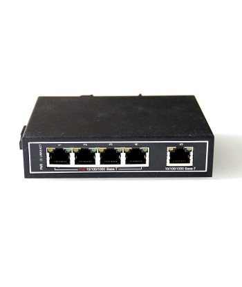 Switch Reseaux Ethernet RJ45 Alimentation PoE 5 Ports Non Gere Rail Montage NOIR meilleur choix