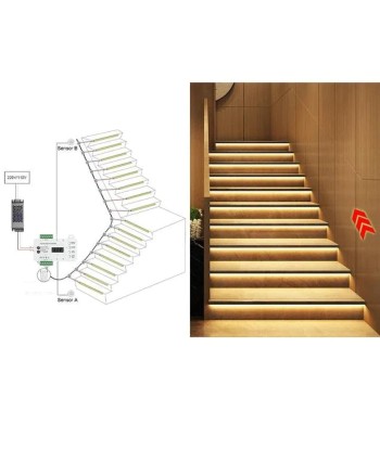 Contrôleur de Lumière progressif Dynamique pour Escalier brillant des détails fins