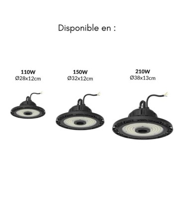 Suspension Industrielle HighBay UFO LED Samsung 210W IP65 Garantie 5 Ans sur le site 