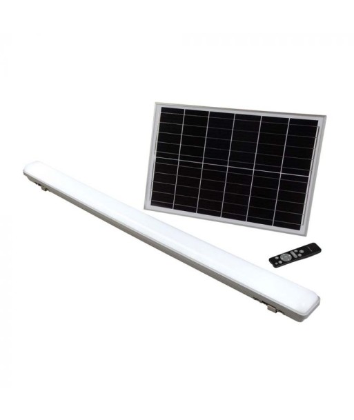 Réglette Solaire LED 120cm 18W IP65 CCT (Panneau Solaire + Télécommande Inclus) français