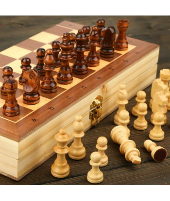 Jeu d'échecs en bois pliant magnétique avec feutre - Livraison offerte Véritable concentré