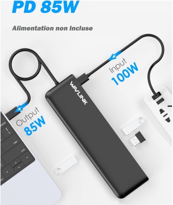 Station d'accueil USB-C Supporte Triple Affichage DisplayPort HDMI Ethernet USB 3.0 SD/TF paiement sécurisé