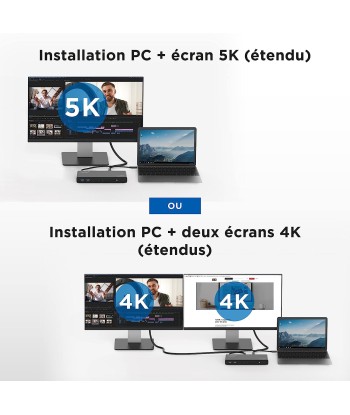 Station d’Accueil Double Ecran 4K60Hz, 14 en 1 HDMI et DisplayPort 4X USB-A 3.0 2X USB-C 3.0 livraison et retour toujours gratuits