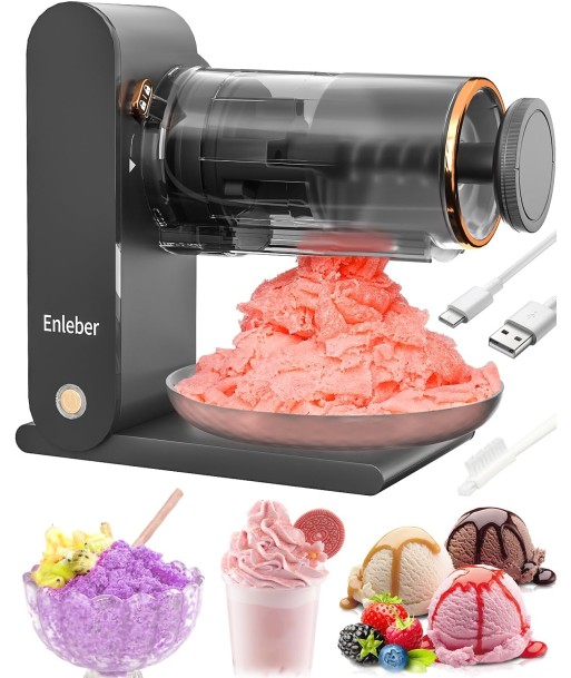 Broyeur Glace Electrique Lames Acier Inoxydable Machine Granita Cocktails Sorbets Glace Pilée store