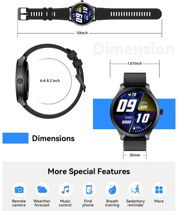 Montre Connectée Bluetooth Ecran 1,32 Pouces Montre Intelligente Etanche IP68 Mode Sportif ROSE Vous souhaitez 