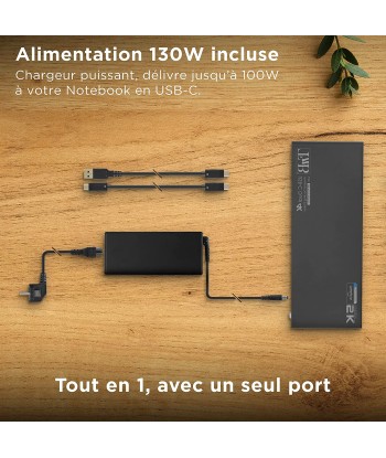 Station d’Accueil Double Ecran 4K60Hz, 14 en 1 HDMI et DisplayPort 4X USB-A 3.0 2X USB-C 3.0 livraison et retour toujours gratuits