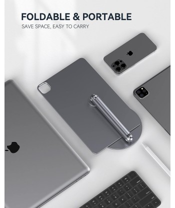 Support Magnétique Pliable Tablette 10,9 Pouces Utilisation en Mode Paysage ou Portrait GRIS À commander