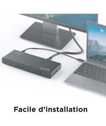 Station d’Accueil Double Ecran 4K60Hz, 14 en 1 HDMI et DisplayPort 4X USB-A 3.0 2X USB-C 3.0 livraison et retour toujours gratuits