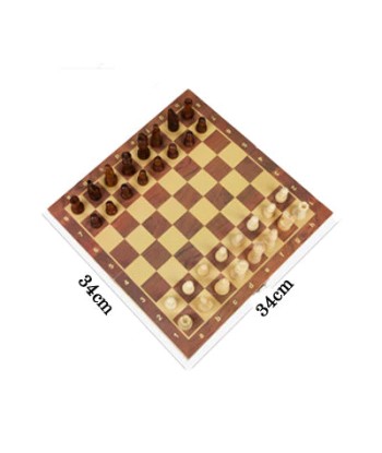 Jeu d'échecs en bois pliant magnétique avec feutre - Livraison offerte Véritable concentré