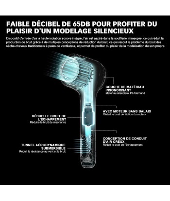 Seche Cheveux Ionique Puissant 1500W Leger Sechage Rapide Silencieux Sans Pales BLANC Profitez des Offres !