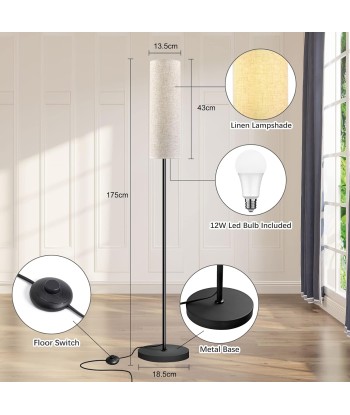 Lampadaire LED 12W RGBWW Gradation 2700k-6500k 1.75m Compatible Assistant Vocal le concept de la Pate a emporter 