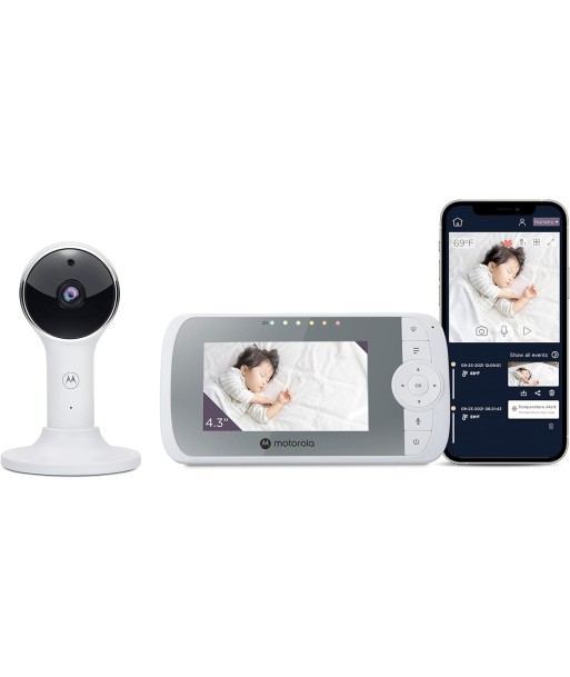 Babyphone MOTOROLA VM64 Caméra Bébé 1080p Moniteur Ecran LCD 4.3" Rechargeable Vision Nocturne Audio la chaussure