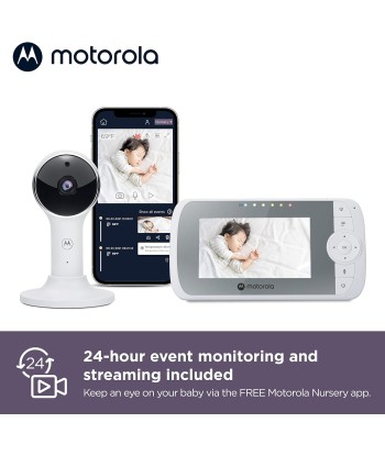 Babyphone MOTOROLA VM64 Caméra Bébé 1080p Moniteur Ecran LCD 4.3" Rechargeable Vision Nocturne Audio la chaussure