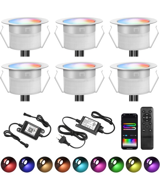 Lot de x6 Spot LED Encastrable RGB Dimmable Extra Plat 8W Wifi Diamètre 31mm s'inspire de l'anatomie humaine