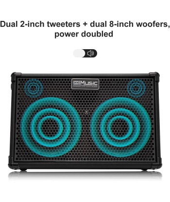 Amplificateur 2x60W Guitare Acoustique Haut-parleur Bluetooth Portable Effet Reverb Chorus Delay 7 Entrées votre