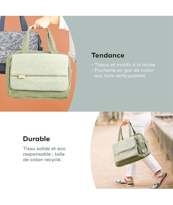 Sac à Langer 23L Quotidien Nombreux Rangements Pochette Amovible 3L 6 Accessoires Inclus Matelas à Langer Pochette Isotherme Pochette Tétine VERT commande en ligne