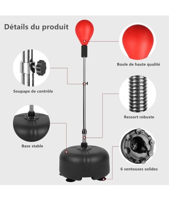 Punching Ball sur Pied Enfant Sac de Frappe Boxe avec Base à 6 Ventouses Hauteur Réglable 135-155 cm store